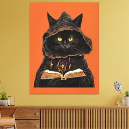 Halloween Cat Reading Preys Anatomy Spell List キャンバスプリント