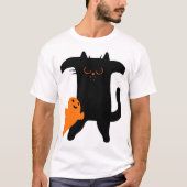 Halloween cat scared tシャツ (正面)