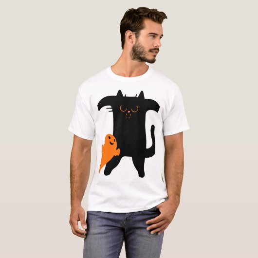 Halloween cat scared tシャツ (正面フル)