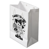 Halloween Cat Scary Til I Get Coffee  ミディアムペーパーバッグ (正面アングル)