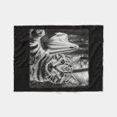 Halloween Cat Selfie With Soky Ghost フリースブランケット (正面(横))