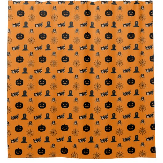 Halloween Cat Shower Curtain  シャワーカーテン (正面)