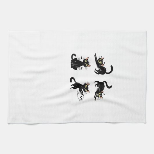 Halloween Cat  Spooky and Stylish Feline-Inspired  キッチンタオル (横)