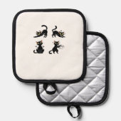 Halloween Cat  Spooky and Stylish Feline-Inspired  鍋敷き (正面/裏面)