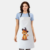 Halloween Cat T-Shirt Kitten Jack O Lantern Kitty  エプロン (着用した状態)