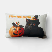 Halloween Cat White ランバークッション (裏面)