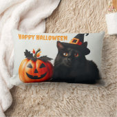 Halloween Cat White ランバークッション (ブランケット)
