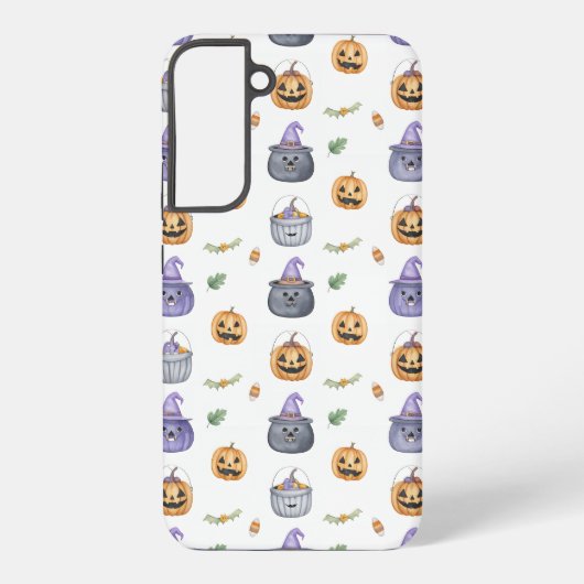 Halloween Cats and Pumpkins Pattern Samsung Galaxyケース (裏面)