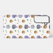 Halloween Cats and Pumpkins Pattern Samsung Galaxyケース (裏面横)