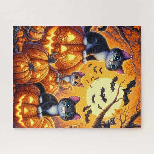 Halloween Cats Puzzle ジグソーパズル (横)