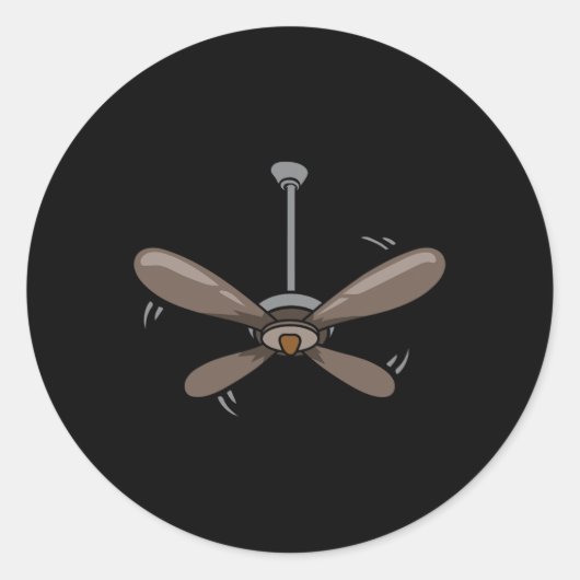 Halloween Ceiling Fan Costume Funny Easy Lazy Last ラウンドシール (正面)