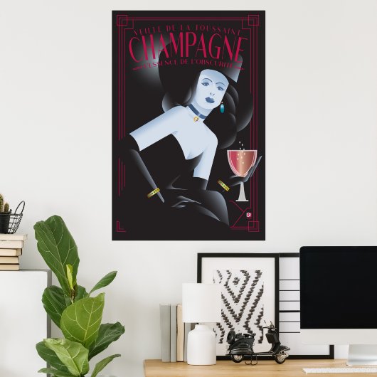 Halloween Champagne poster ポスター (ホームオフィス)
