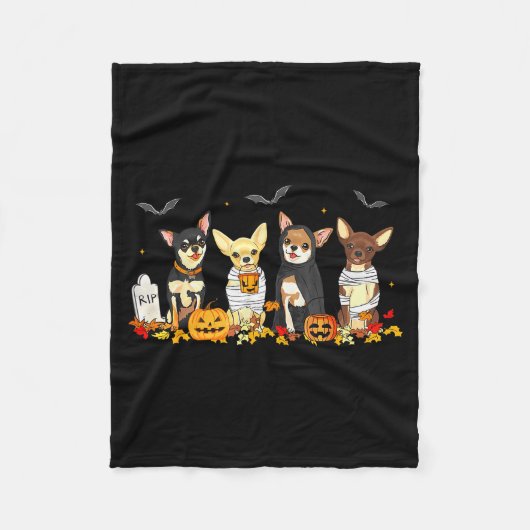 Halloween Chihuahua Ghost Soky Chihuahua Lovers Do フリースブランケット (正面)
