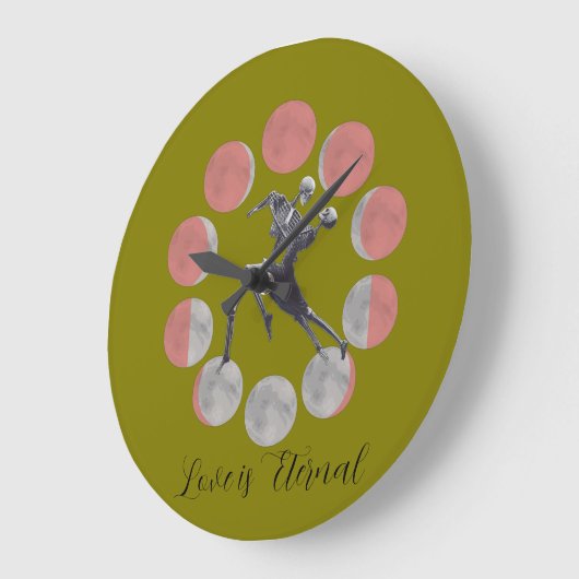 Halloween Clock - Celebrating Love is Eternal ラージ壁時計 (傾斜)