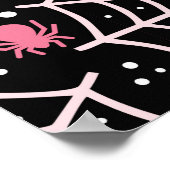 Halloween Cobwebs & Spiders Pattern ポスター (角)