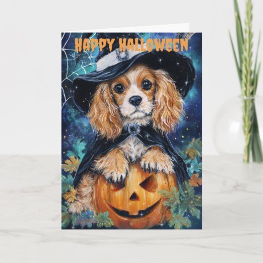 Halloween Cocker Spaniel Dog シーズンカード (正面)