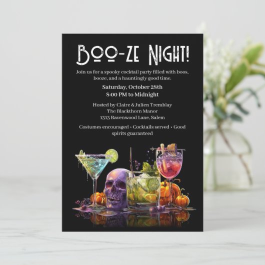 Halloween Cocktail Party | Boo-ze Night 招待状 (スタンド正面)
