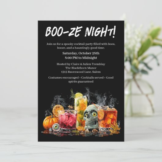 Halloween Cocktail Party | Boo-ze Night 招待状 (スタンド正面)