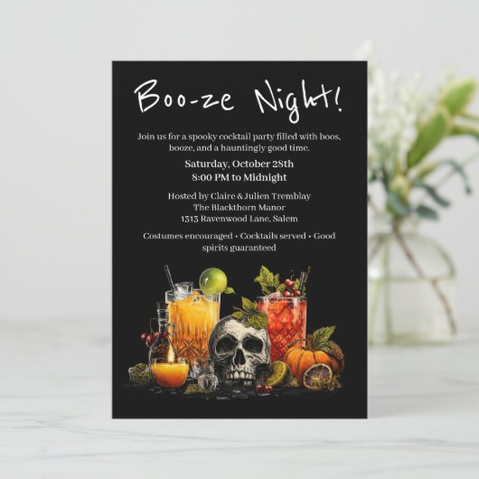 Halloween Cocktail Party | Boo-ze Night 招待状 (スタンド正面)