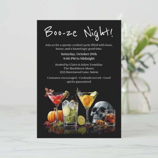 Halloween Cocktail Party | Boo-ze Night 招待状 (スタンド正面)