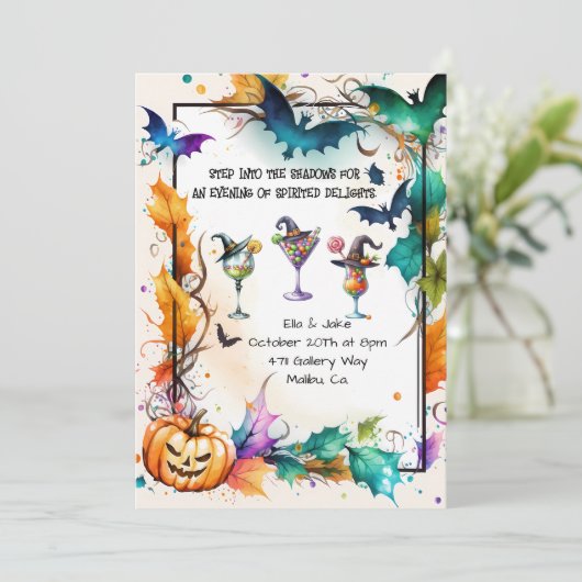 Halloween Cocktail Party Invitation  招待状 (スタンド正面)