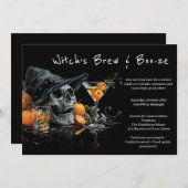 Halloween Cocktail Party Invitation | Skull Witch 招待状 (正面/裏面)