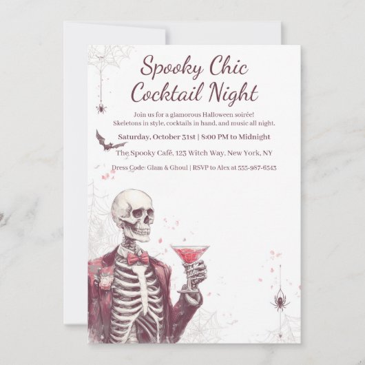 Halloween Cocktail Party | Spooky Chic Night 招待状 (正面)
