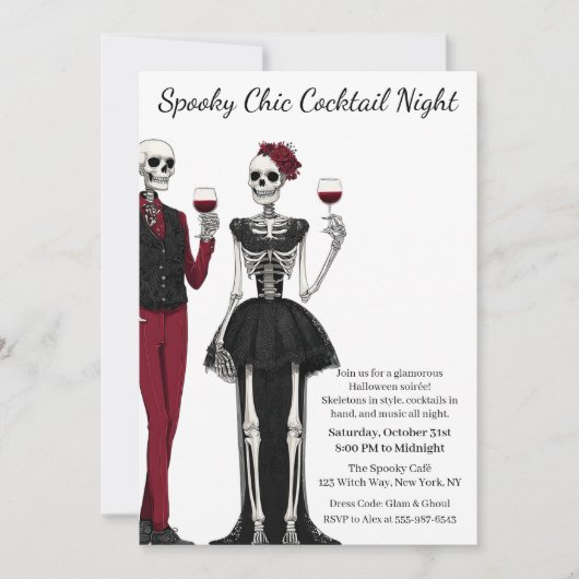 Halloween Cocktail Party | Spooky Chic Night 招待状 (正面)