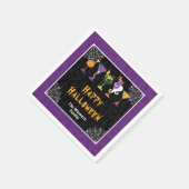 Halloween Cocktails and Costumes Party Purple スタンダードカクテルナプキン (角)