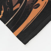 Halloween Coffee Art – Spooky Latte with Skeletons フリースブランケット (角)