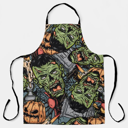 Halloween colorful elements seamless pattern with  エプロン (正面)