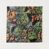 Halloween colorful elements seamless pattern with タペストリー (正面(横))