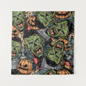 Halloween colorful elements seamless pattern with タペストリー (正面)
