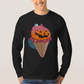 Halloween cones Pumpkin Worms icecream Tシャツ (正面)