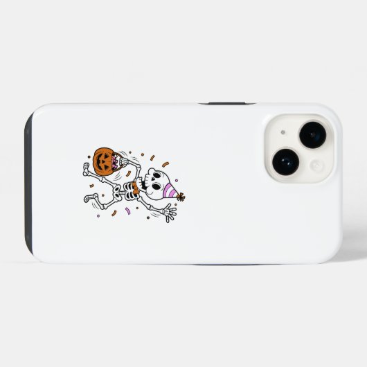Halloween Confetti Skeleton iPhoneケース (裏面横)