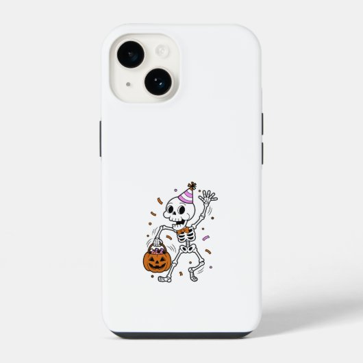 Halloween Confetti Skeleton iPhoneケース (裏面)