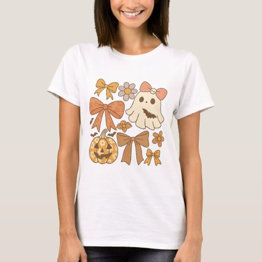 Halloween coquette ghost png • halloween 2025 png  tシャツ (正面)