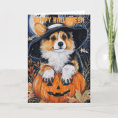 Halloween Corgi Dog シーズンカード (正面)