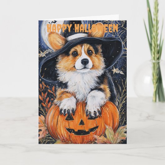 Halloween Corgi Dog シーズンカード (正面)
