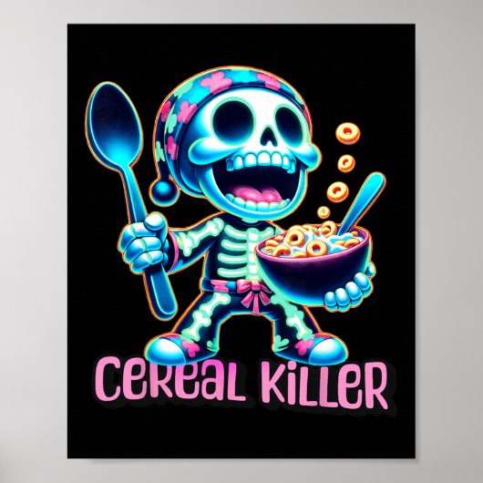 Halloween Costume Cereal Killer Funny Breakfast Ce ポスター (正面)