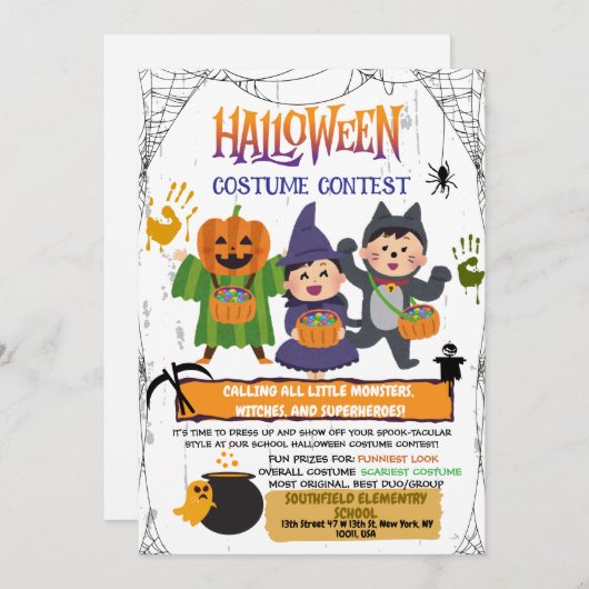 Halloween Costume Contest Invitation 招待状 (正面/裏面)