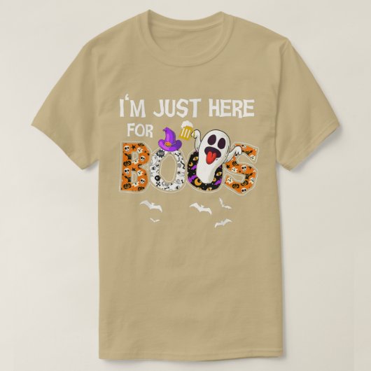 Halloween Costume Funny Ghost I'm Just Here For Th Tシャツ (デザイン正面)