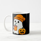Halloween Costume Ghost Drinking Pumpkin Men Women コーヒーマグカップ (左)
