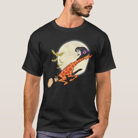 Halloween Costume Giraffe Ride Witch Shotgun Tシャツ (正面)