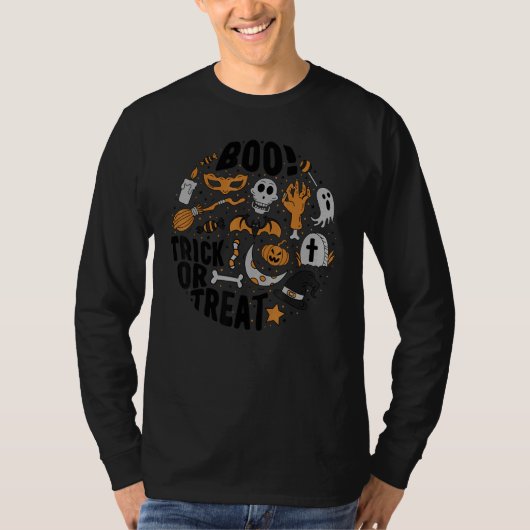 Halloween Costume Trick Or Treat Witchy Skull Cott Tシャツ (正面)
