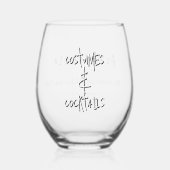 Halloween Costumes and Cocktails Party Favor ステムなしワイングラス (正面)