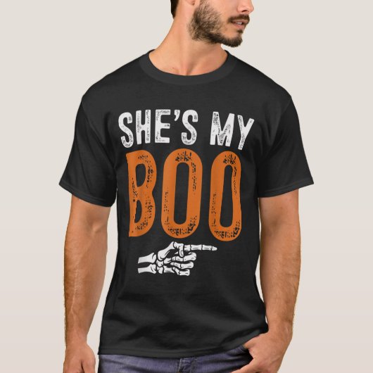 Halloween Costumes Shes My Boo Couple Matching Par Tシャツ (正面)