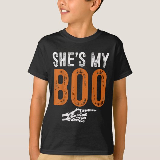 Halloween Costumes Shes My Boo Couple Matching Par Tシャツ (正面)