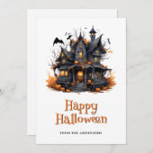 Halloween Country House Pumpkins Ghost Card シーズンカード (正面/裏面)