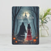 Halloween Couple Spooky Forest Toward Castle 招待状 (スタンド正面)